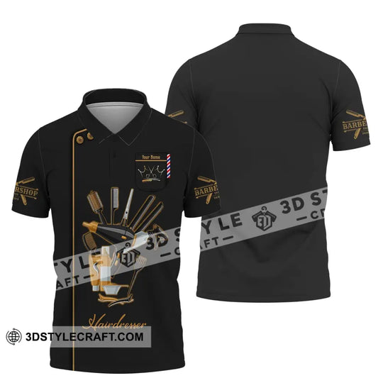Unisex Shirt, Custom Name Hairdresser Shirt, Hairstylist Apparel, T-Shirt For Barber Shop style option 4