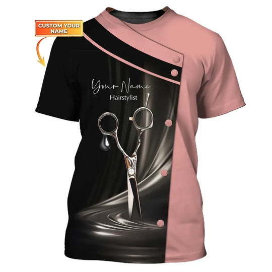 Unisex Shirt, Custom Name Hairstylist Shirt, Hair Stylist T-Shirt, Gift for Hairdresser style option 1