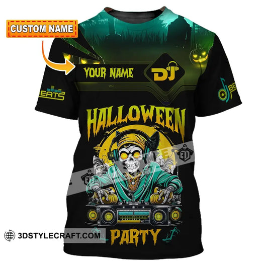 Unisex Shirt Custom Name Halloween Party Dj Hoodie Polo Long Sleeve T-Shirt