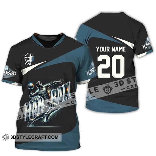 Unisex Shirt, Custom Name Handball Shirt, Handball Long Sleeve Hoodie Polo Shirt, Handball Team Uniform style option 3
