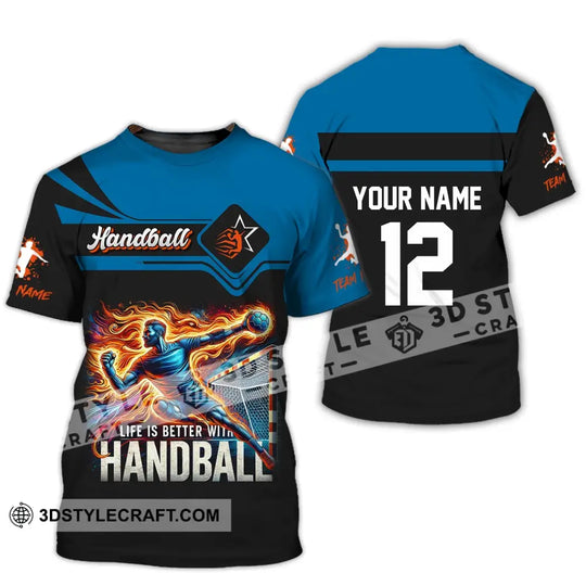 Unisex Shirt, Custom Name Handball Shirt, Handball Long Sleeve Hoodie Polo Shirt, Handball Team Uniform style option 2
