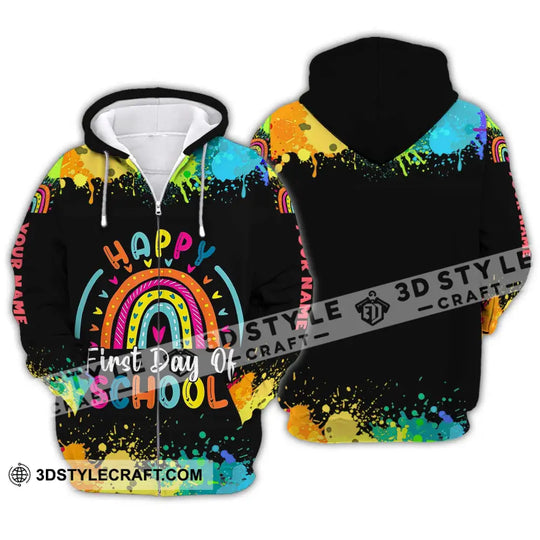 Unisex Shirt - Custom Name Happy First Day Of School Shirt style option 2