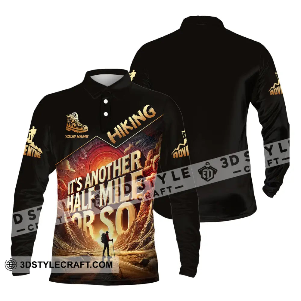 Unisex Shirt Custom Name Hiking Lover Gift Long Sleeve Polo / S T-Shirt