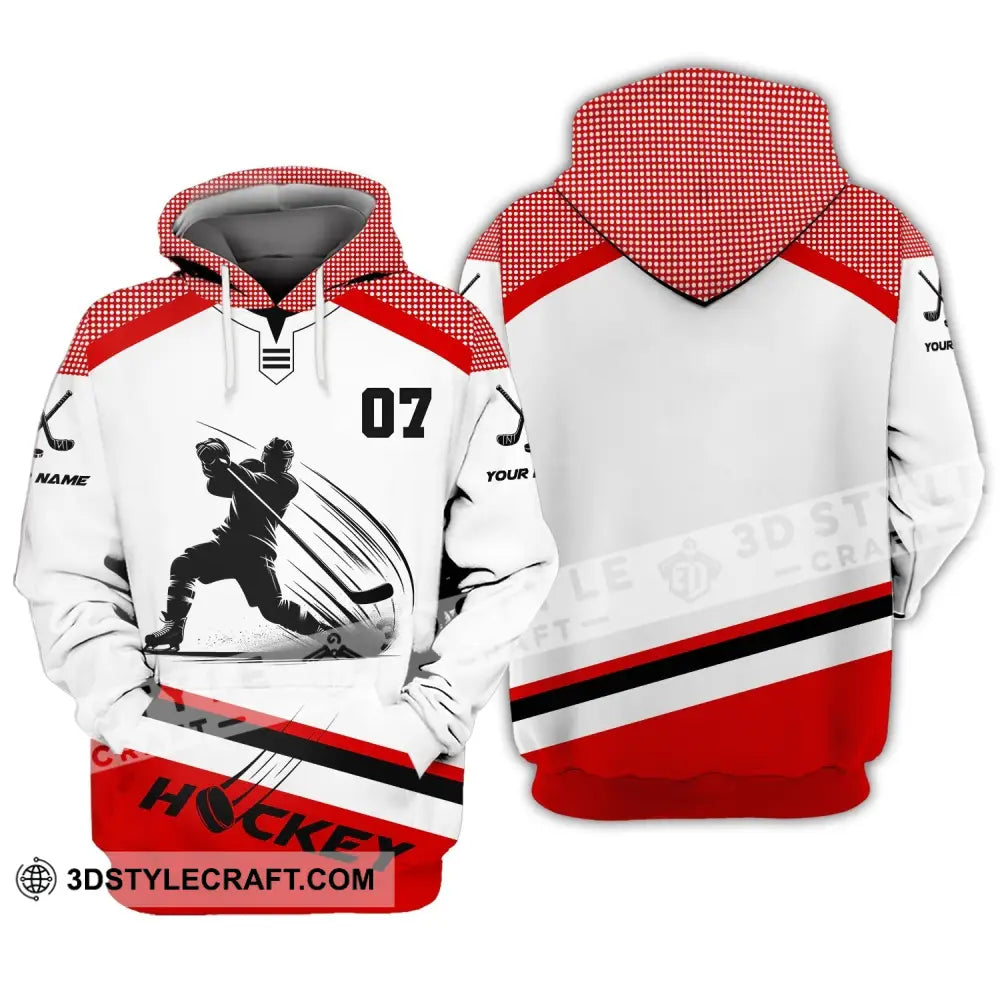 Unisex Shirt Custom Name Hockey T-Shirt Polo Gift For Player Hoodie / S