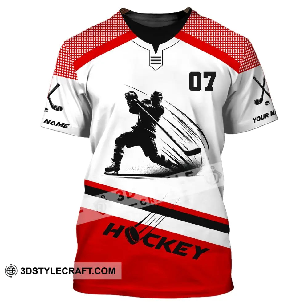 Unisex Shirt Custom Name Hockey T-Shirt Polo Gift For Player / S