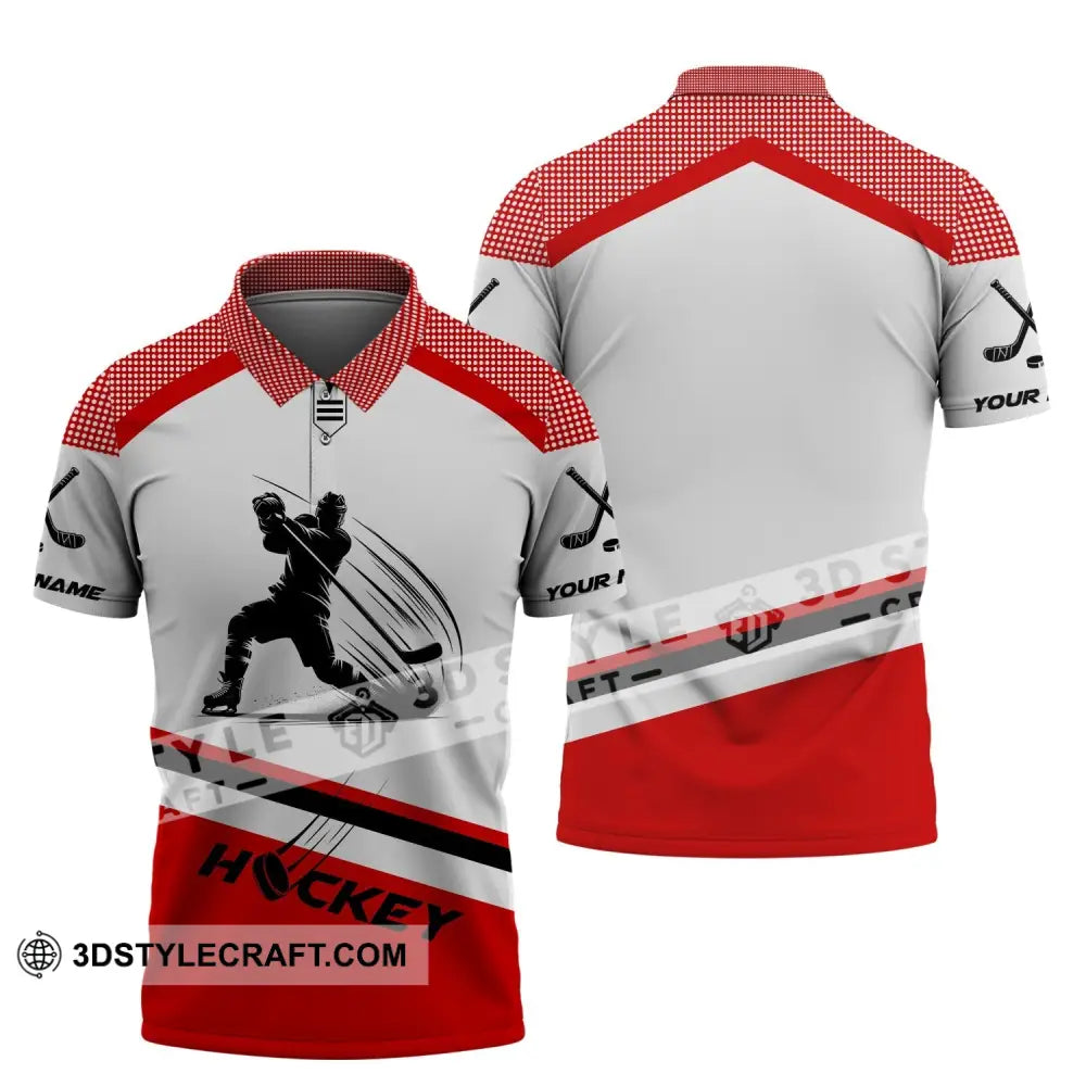 Unisex Shirt Custom Name Hockey T-Shirt Polo Gift For Player / S