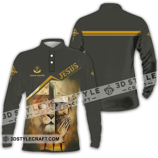Unisex Shirt - Custom Name Shirt Holy Cross Lion Jesus style option 4