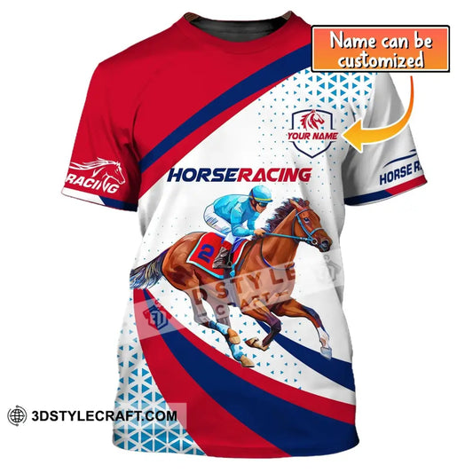 Unisex Shirt Custom Name Horse Racing T-Shirt For Club Gift Lovers