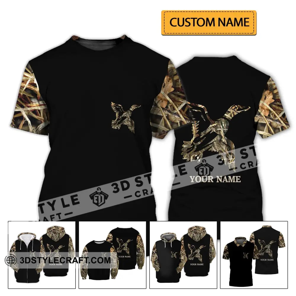 Unisex Shirt - Custom Name Hunting Duck Full Printing T-Shirt