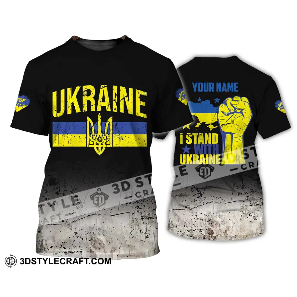 Unisex Shirt - Custom Name I Stand With Ukraine T-Shirt / S T-Shirt