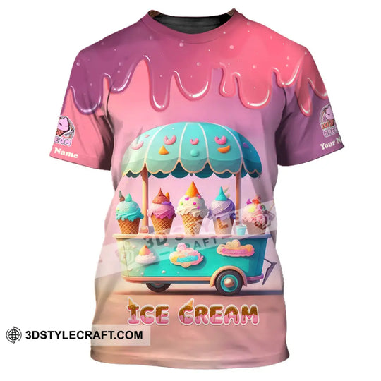 Unisex Shirt, Custom Name Ice Cream Shirt, T-Shirt for Ice Cream Lover style option 2