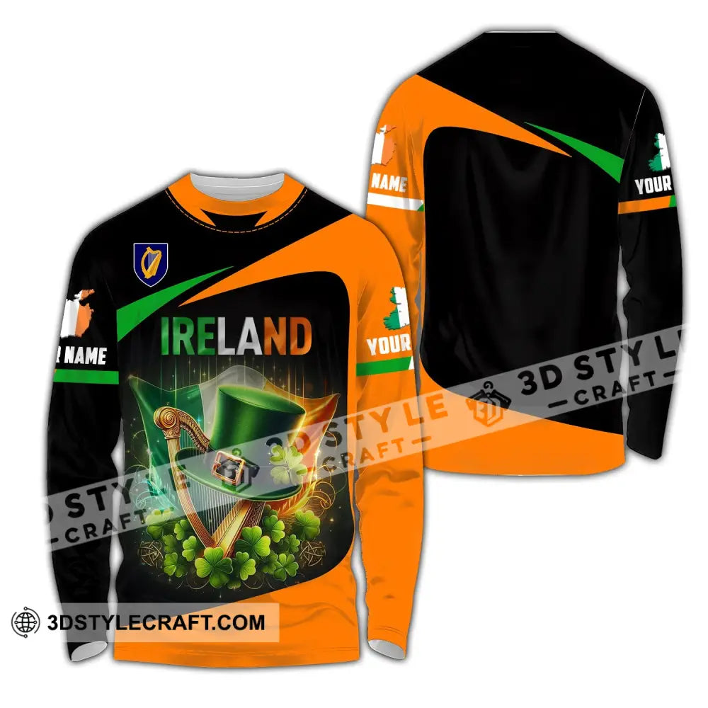 Unisex Shirt - Custom Name Ireland Long Sleeve / S T-Shirt