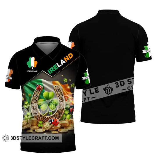 Unisex Shirt, Custom Name Ireland Shirt, Ireland Polo Long Sleeve Shirt style option 4