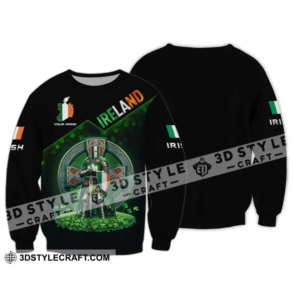 Unisex Shirt Custom Name Ireland T-Shirt Hoodie Polo Gift For Irish Long Sleeve / S