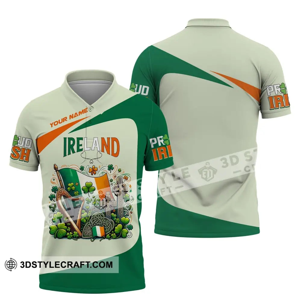 Unisex Shirt Custom Name Ireland T-Shirt Proud Irish Gift For Polo / S