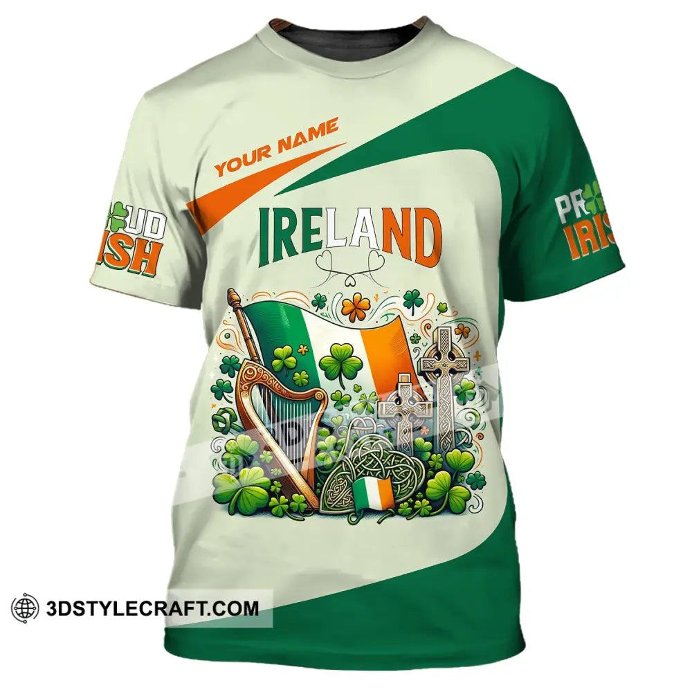 Unisex Shirt Custom Name Ireland T-Shirt Proud Irish Gift For / S