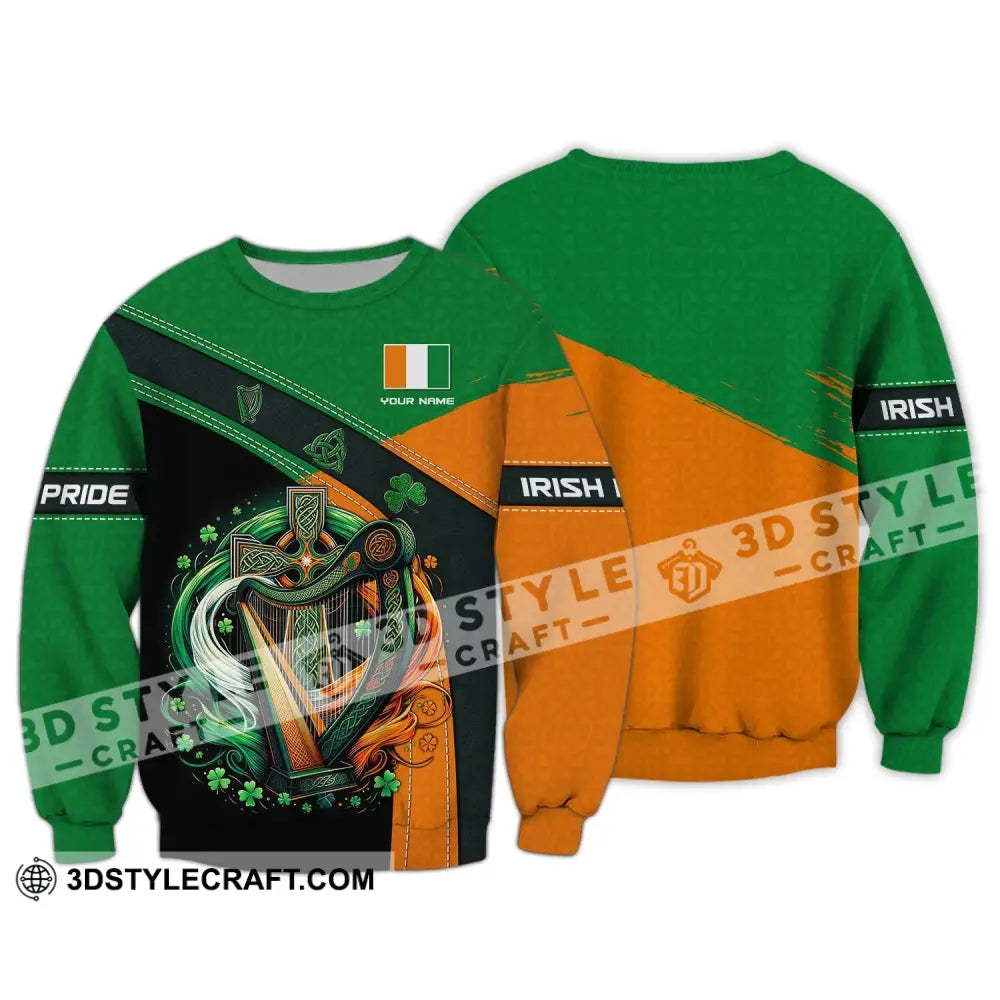 Unisex Shirt Custom Name Irish T-Shirt Ireland Hoodie Polo Gifts Long Sleeve / S