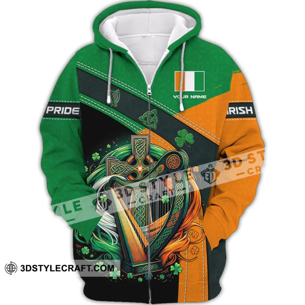 Unisex Shirt Custom Name Irish T-Shirt Ireland Hoodie Polo Gifts Zipper / S