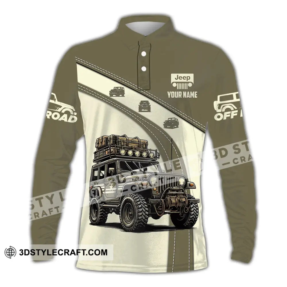 Unisex Shirt Custom Name Jeep Gladiator Polo Long Sleeve / S T-Shirt