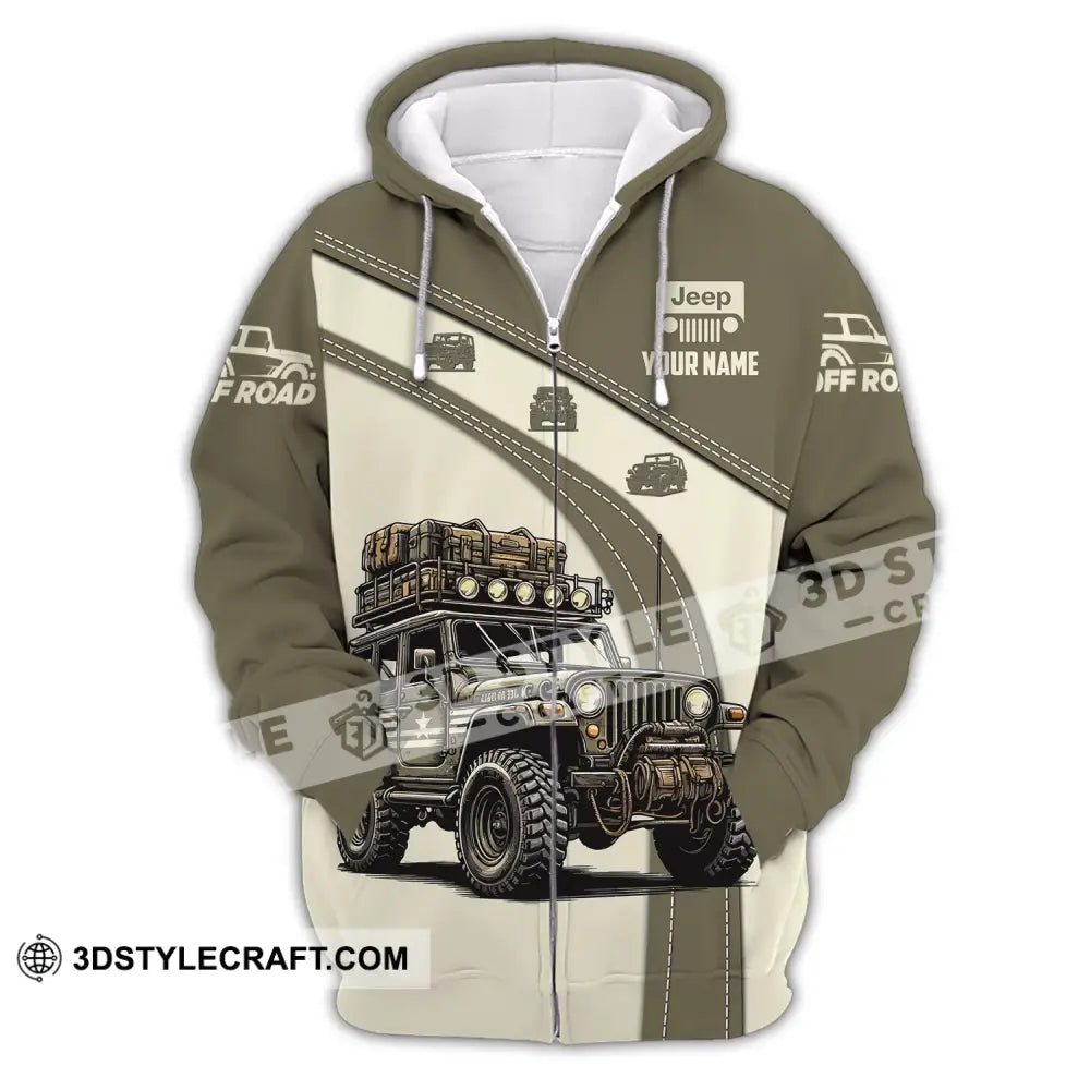 Unisex Shirt Custom Name Jeep Gladiator Polo Long Sleeve Zipper Hoodie / S T-Shirt