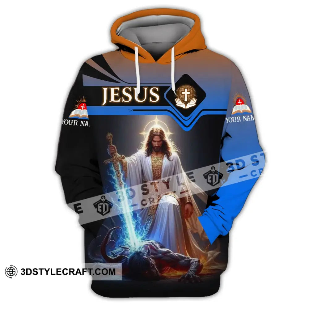 Unisex Shirt - Custom Name Jesus And Sword Hoodie / S T-Shirt