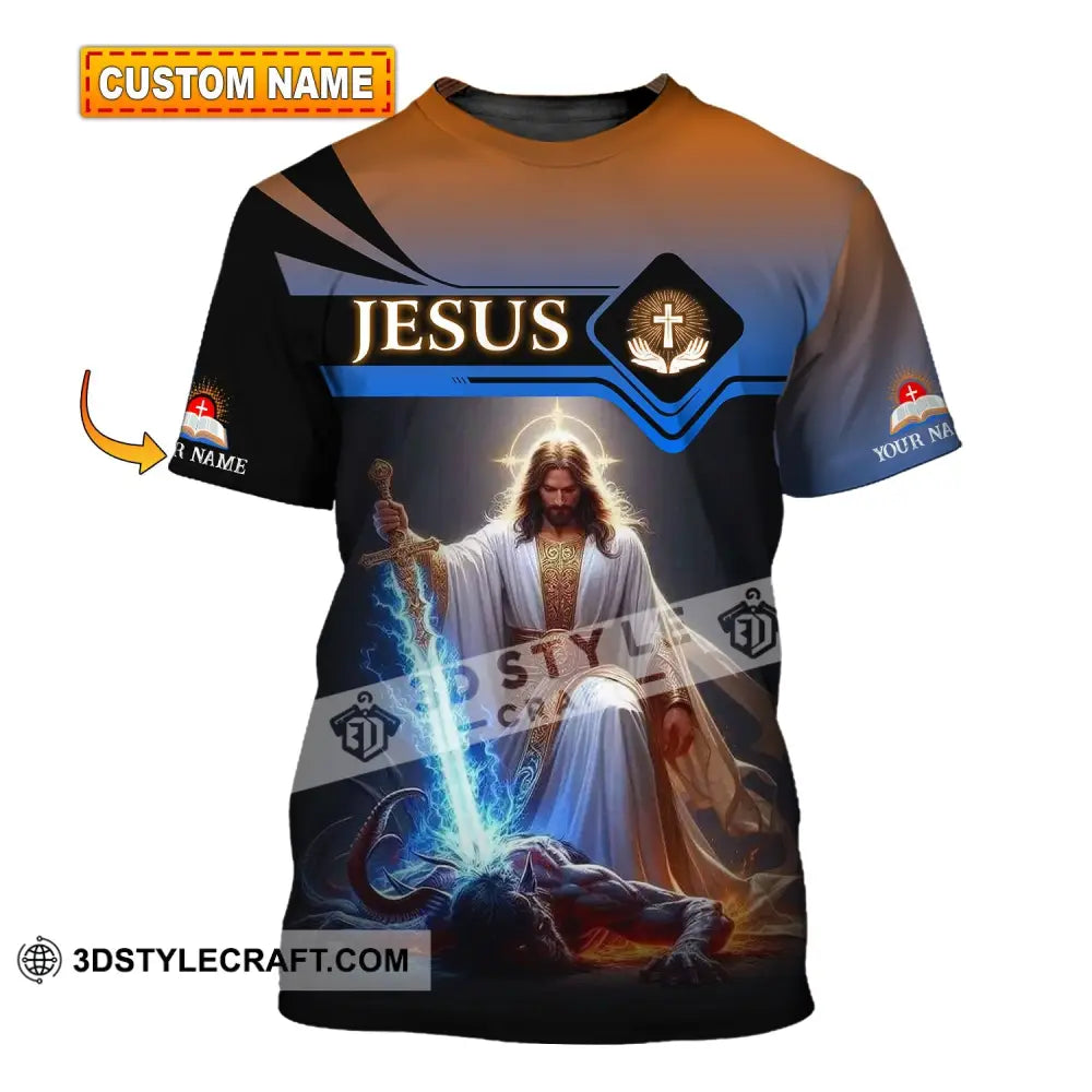 Unisex Shirt - Custom Name Jesus And Sword T-Shirt