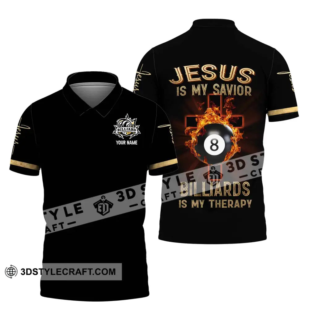 Unisex Shirt - Custom Name Jesus Billiards Polo / S T-Shirt