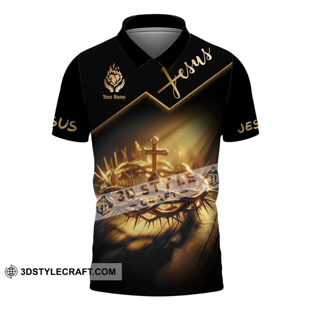 Unisex Shirt - Custom Name Jesus Crown Of Thorns Polo / S T-Shirt