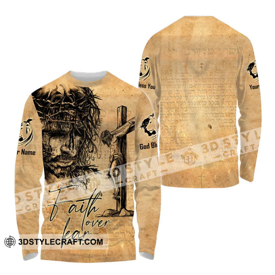 Unisex Shirt - Custom Name Jesus Faith Over The Fear Shirt style option 4