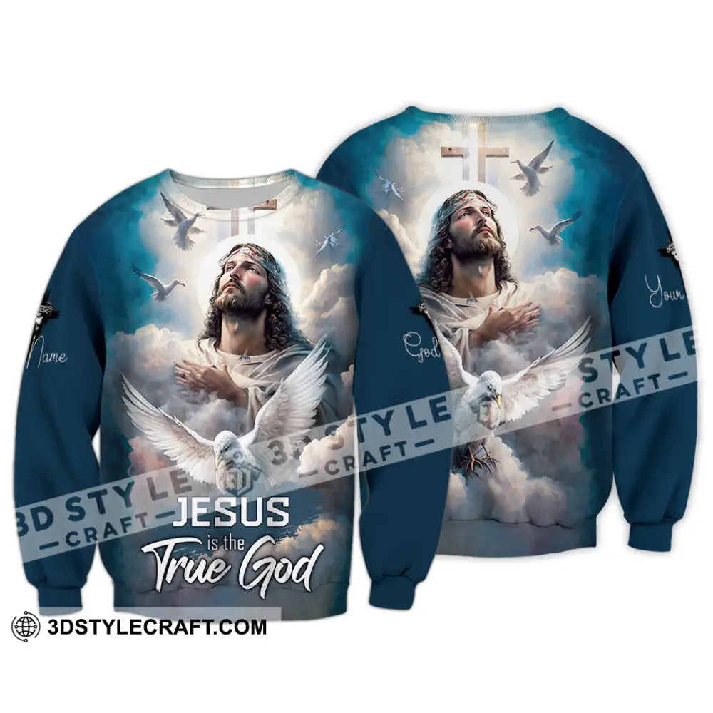 Unisex Shirt - Custom Name Jesus Is The True God Long Sleeve / S T-Shirt