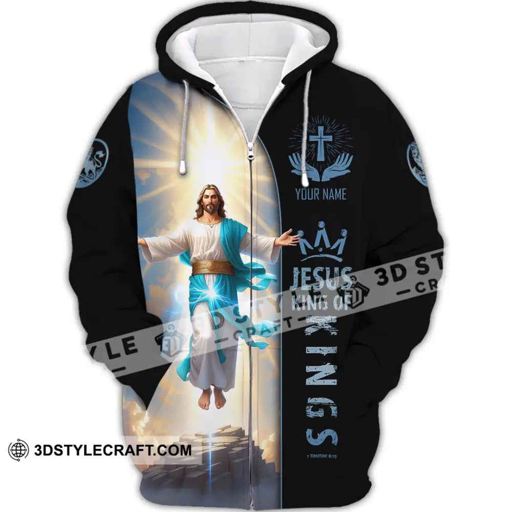 Unisex Shirt - Custom Name Jesus King Of Zipper Hoodie / S T-Shirt