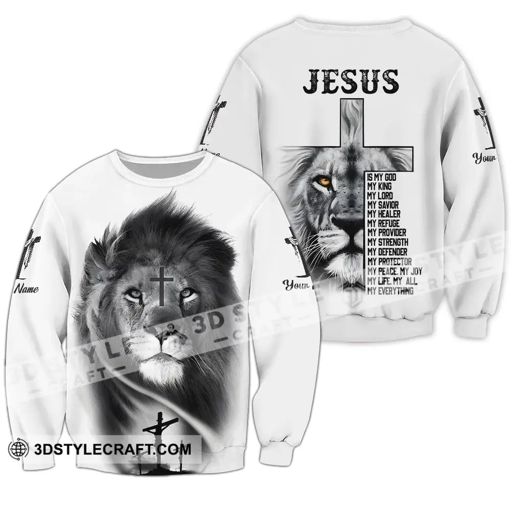 Unisex Shirt - Custom Name Jesus Light Is My God Long Sleeve / S T-Shirt