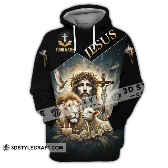 Unisex Shirt, Custom Name Jesus Shirt, Jesus Love Long Sleeve Hoodie Polo Shirt, Gift for Christian style option 2