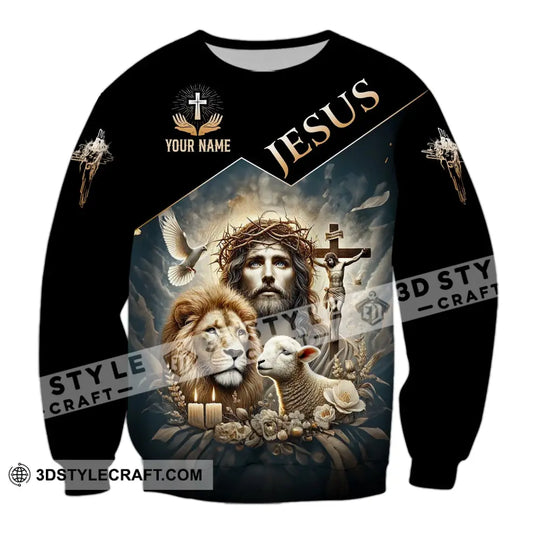 Unisex Shirt, Custom Name Jesus Shirt, Jesus Love Long Sleeve Hoodie Polo Shirt, Gift for Christian style option 4