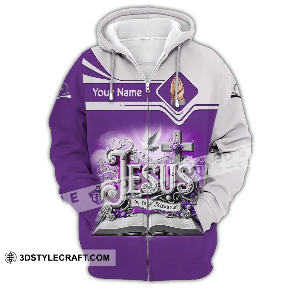 Unisex Shirt Custom Name Jesus Love Long Sleeve Hoodie Polo Gift For Christian Zipper / S T-Shirt