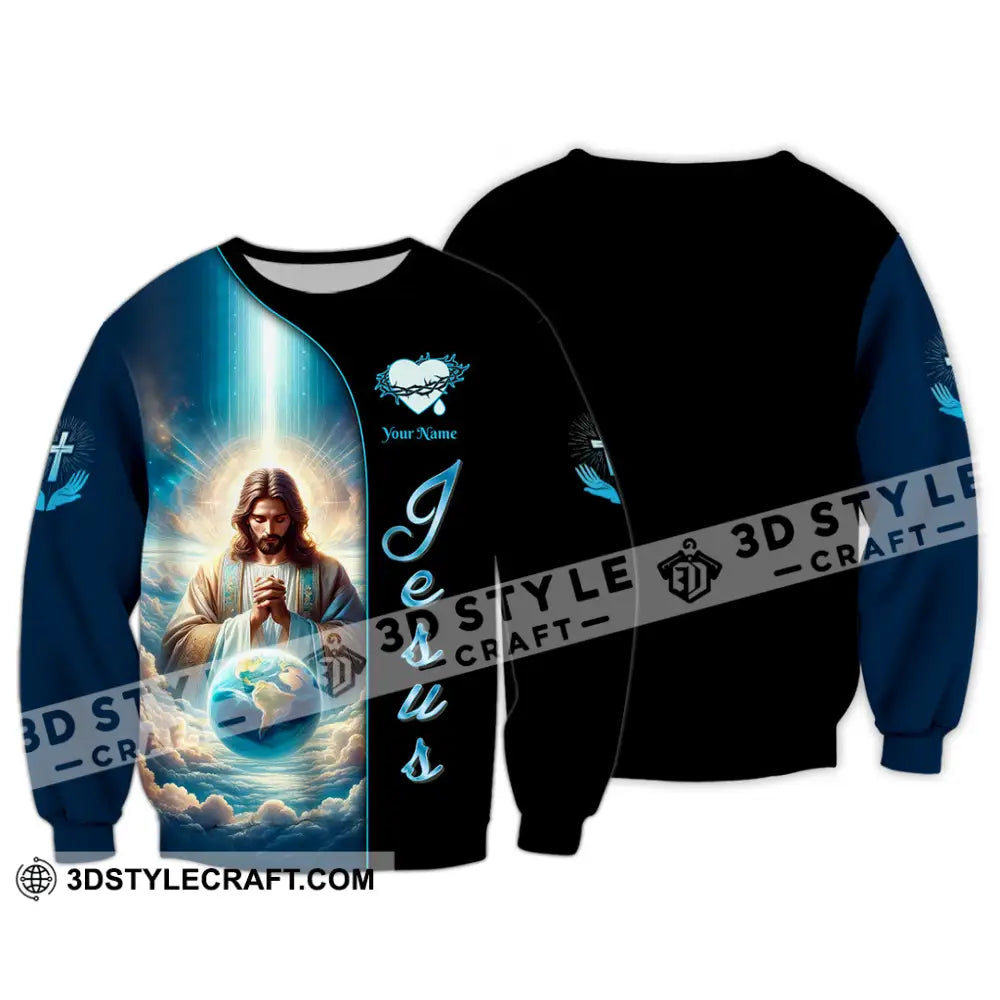 Unisex Shirt Custom Name Jesus Save The Earth Love Hoodie Polo Long Sleeve Gift For Christian / S