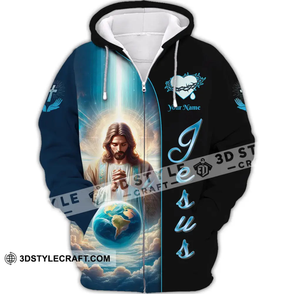 Unisex Shirt Custom Name Jesus Save The Earth Love Hoodie Polo Long Sleeve Gift For Christian