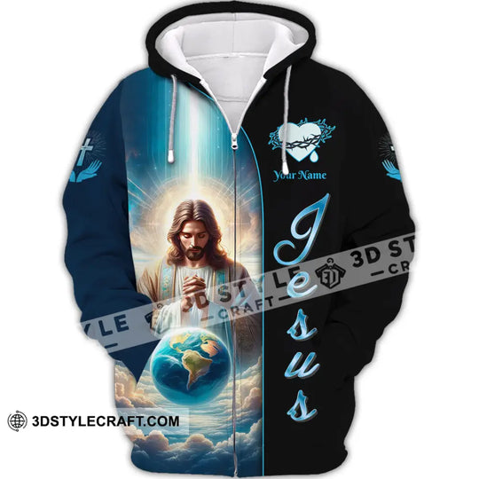 Unisex Shirt, Custom Name Jesus save the Earth Shirt, Jesus Love Hoodie Shirt Polo Long Sleeve, Gift for Christian style option 4