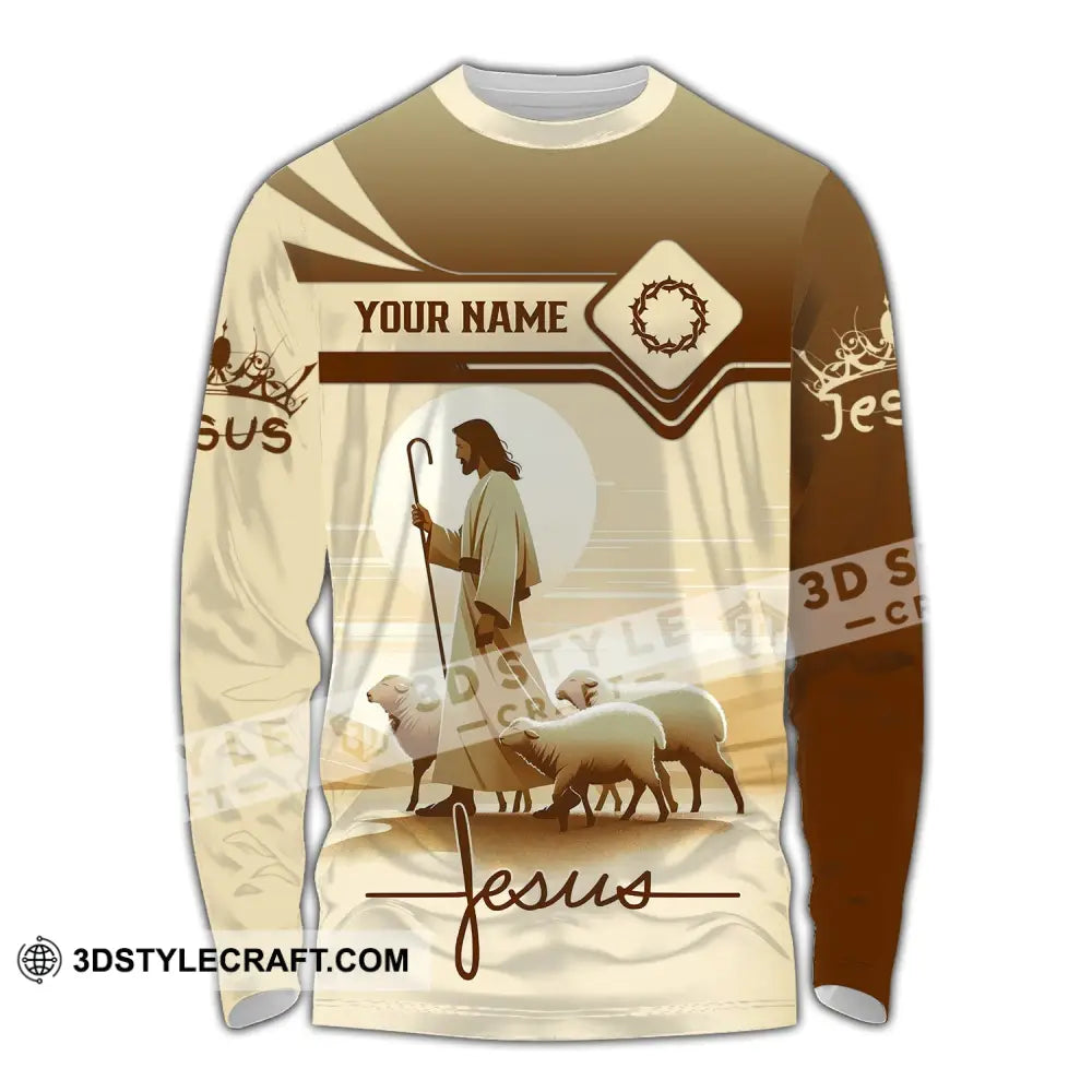 Unisex Shirt - Custom Name Jesus Saving Long Sleeve / S T-Shirt