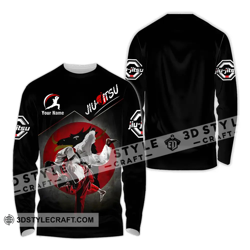 Unisex Shirt - Custom Name Jiu Jitsu Combat Long Sleeve / S T-Shirt