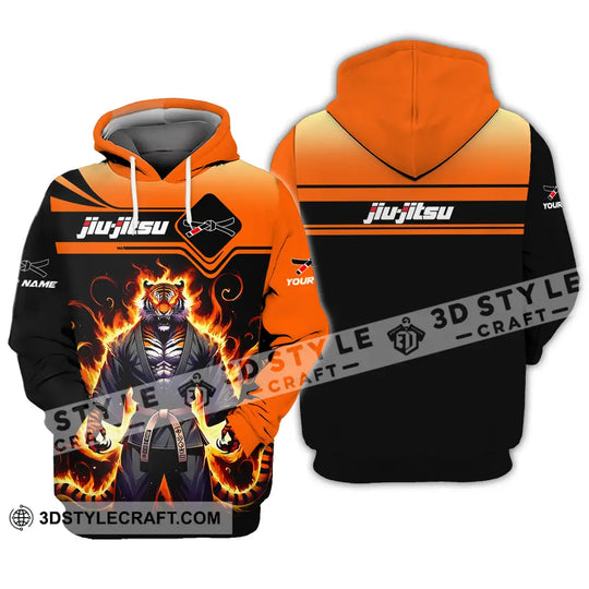 Unisex Shirt - Custom Name Jiu Jitsu Fire Tiger Shirt style option 3