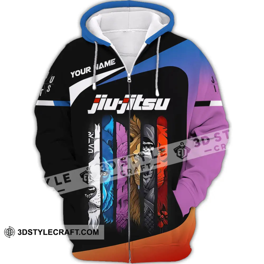 Unisex Shirt Custom Name Jiujitsu Lover Gift Zipper Hoodie / S T-Shirt