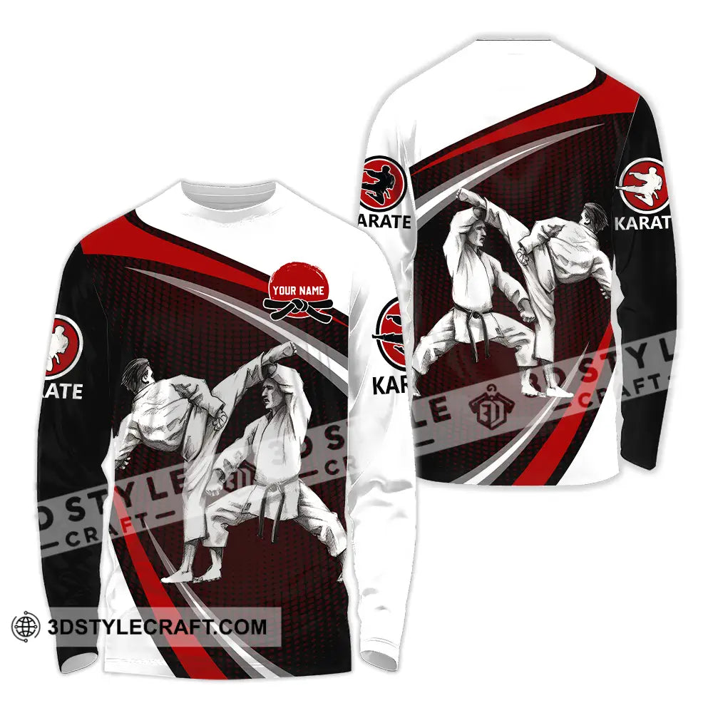 Unisex Shirt - Custom Name Karate Combat Long Sleeve / S T-Shirt