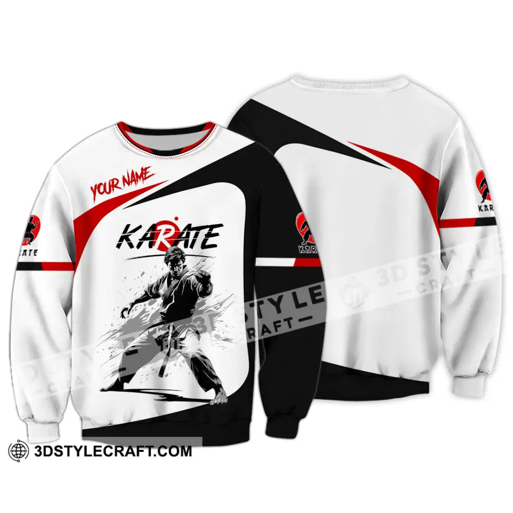 Unisex Shirt - Custom Name Karate Sport Fighter Long Sleeve / S T-Shirt