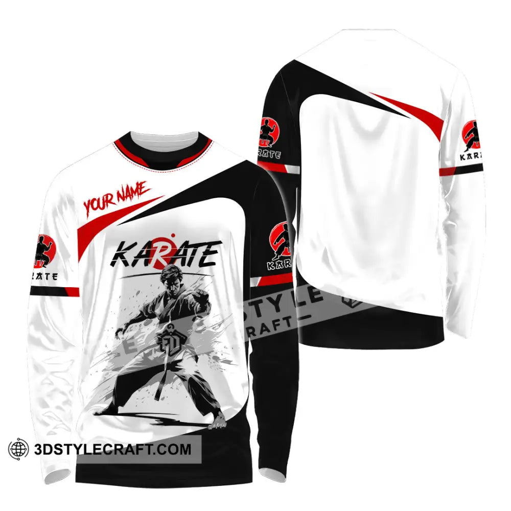 Unisex Shirt - Custom Name Karate Sport Fighter Long Sleeve / S T-Shirt