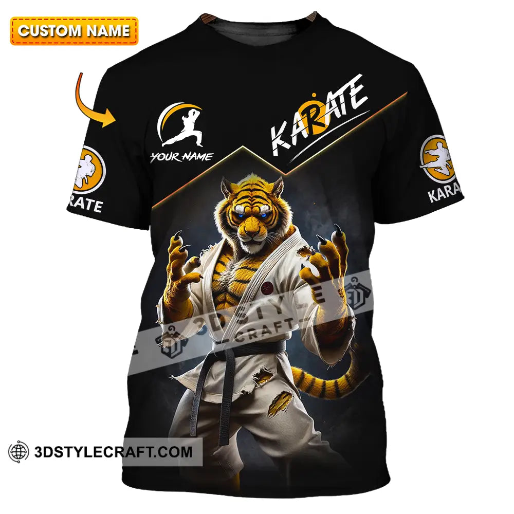 Unisex Shirt - Custom Name Karate Tiger T-Shirt