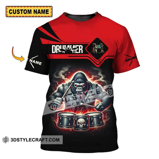Unisex Shirt - Custom Name Shirt - King Kong Drummer style option 1