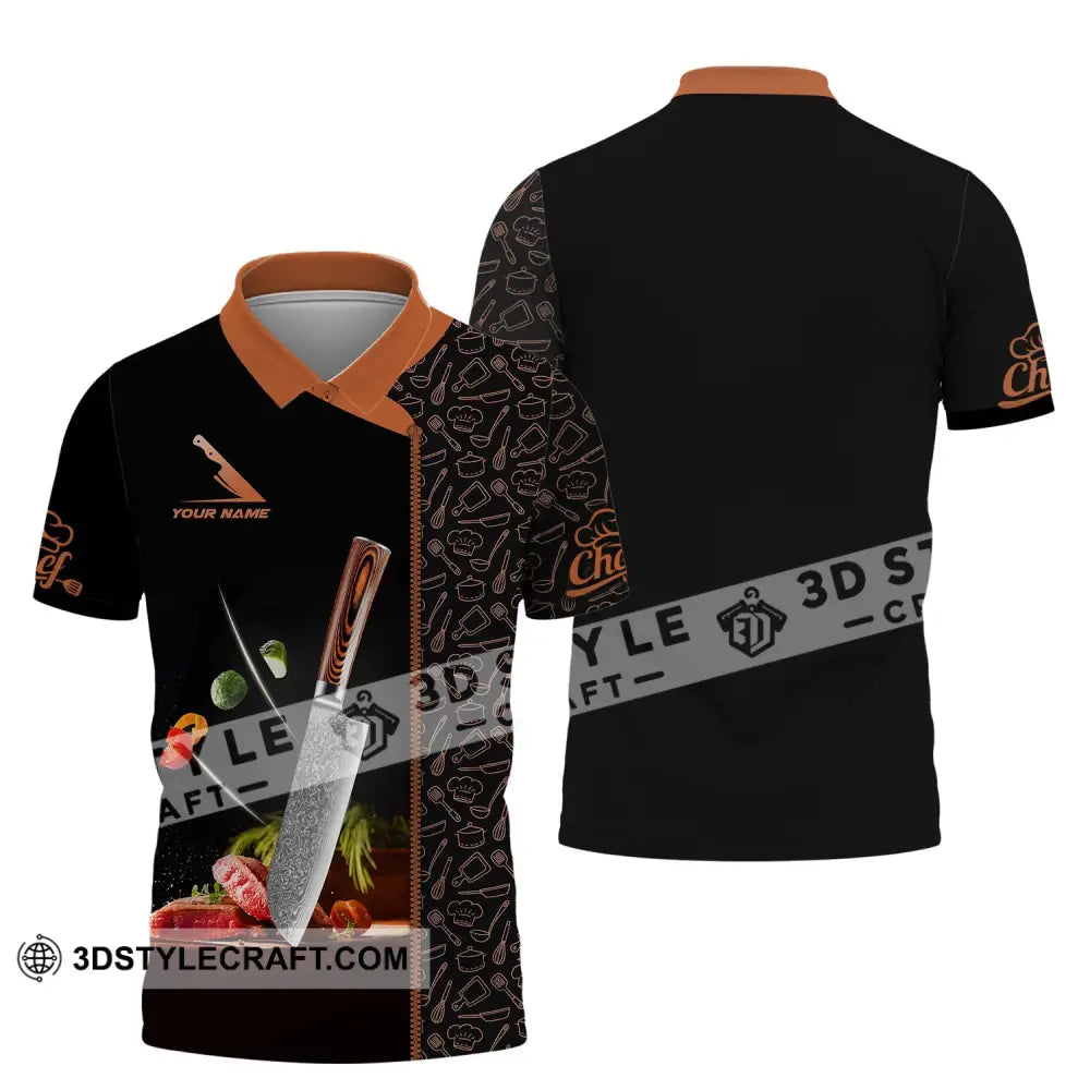 Unisex Shirt - Custom Name Knife Of Chef Polo / S T-Shirt