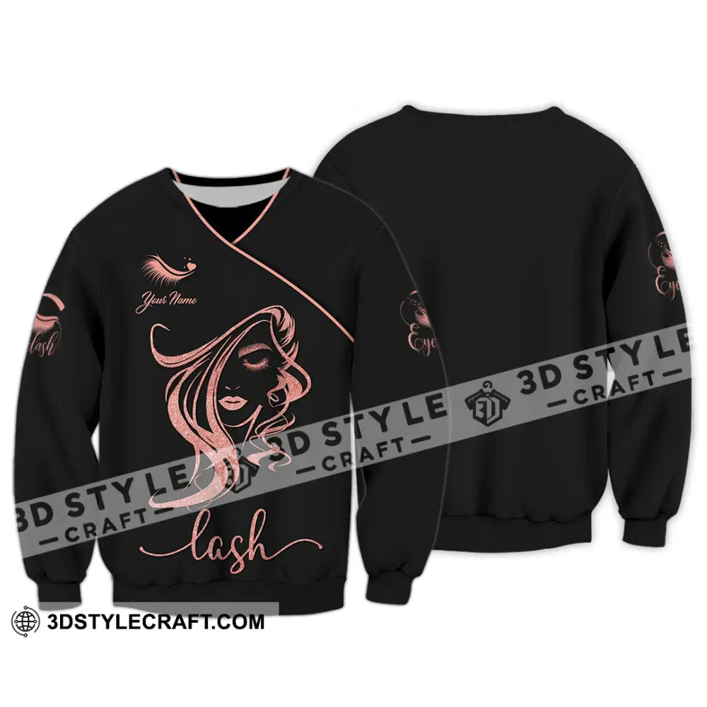 Unisex Shirt - Custom Name Lash Long Sleeve / S T-Shirt