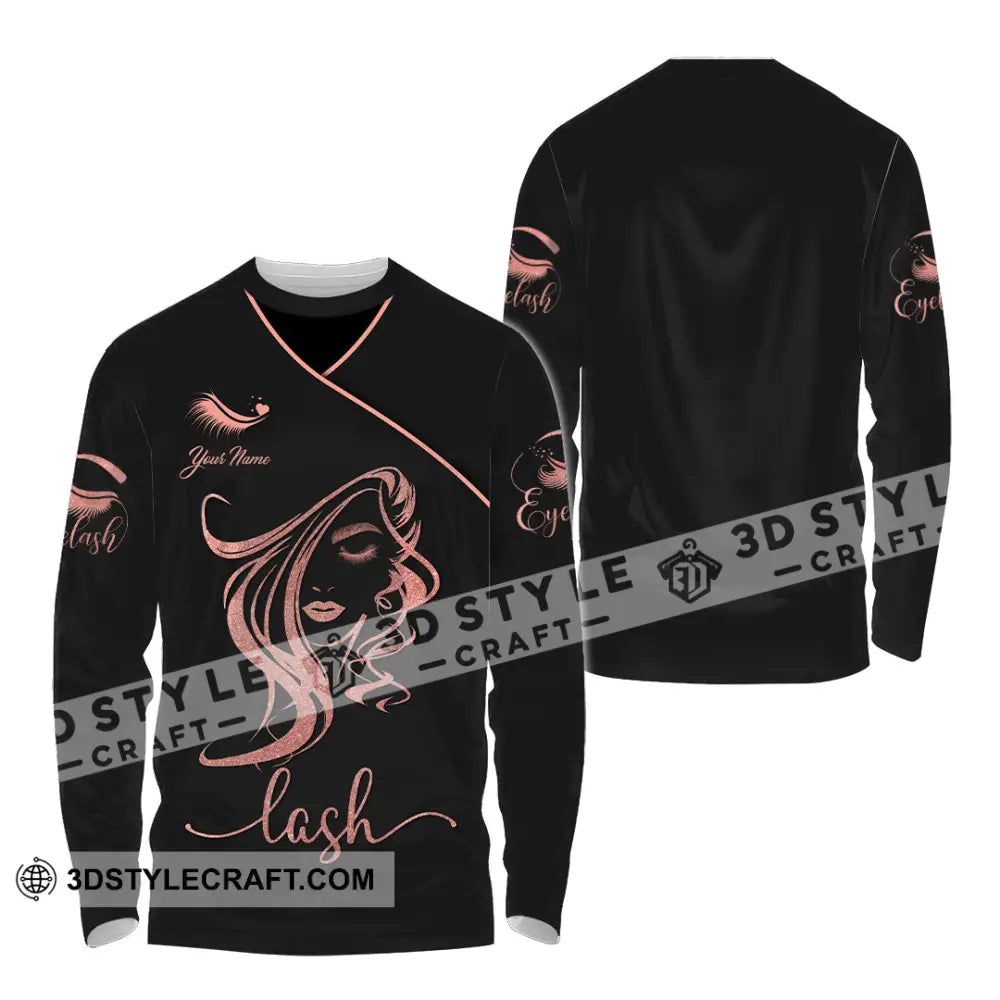 Unisex Shirt - Custom Name Lash Long Sleeve / S T-Shirt